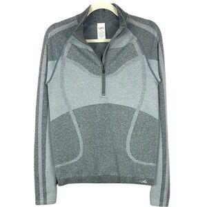 Ryka Gray Zip Up Fitted Sweater with Athletic Design Size XL
